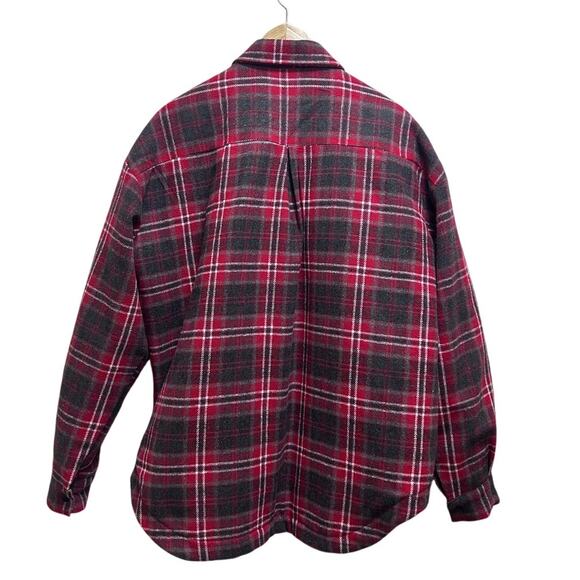 LIPHOP Men's Plaid Jacket O/S Gray Wool Snap Front Urban Streetwear Casual Chore - Picture 3 of 10